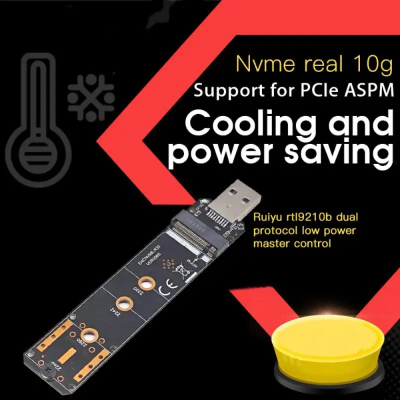 

USB 3.1 For NVME SATA Dual Protocol M.2 Key-B-M Adapter 10Gbps USB3.1 Gen 2 Converter Card For NVME 2230-2280 SSD RTL9210B