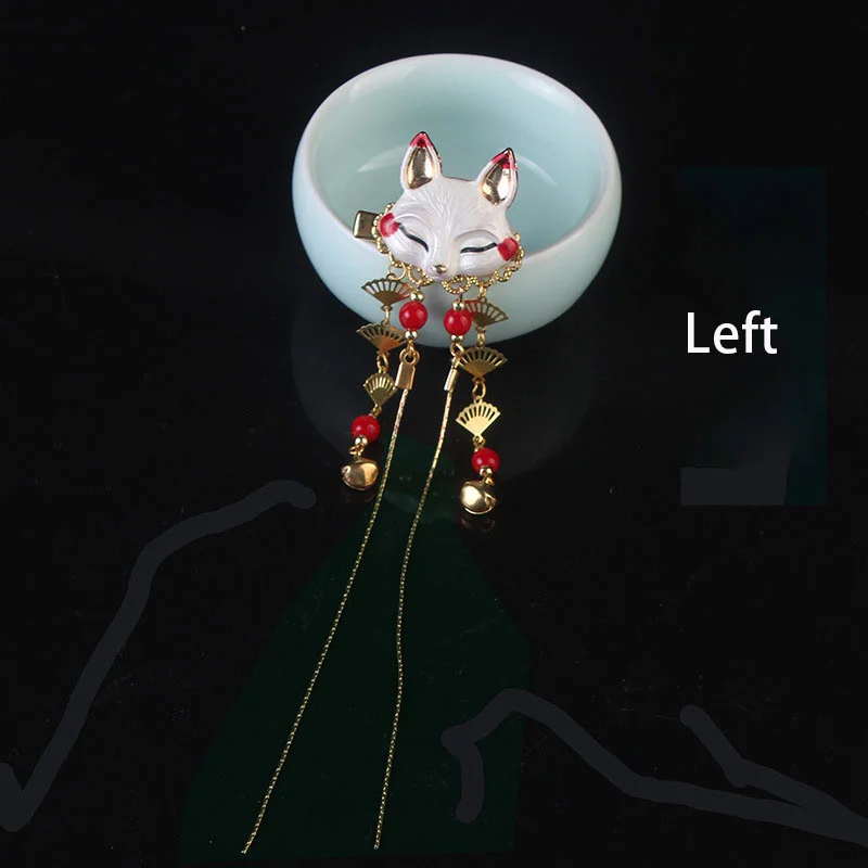 

Модный головной убор для женщин и девушек из аниме, лиса, кавайная пошаговая заколка с кисточками, аксессуары для волос