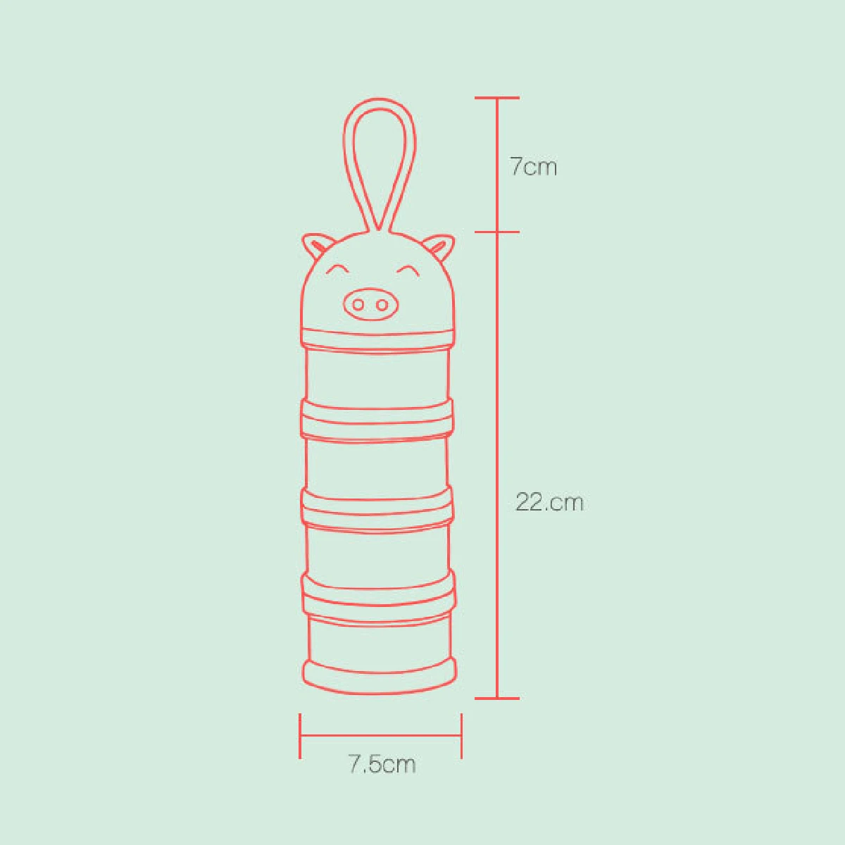 4 слоя милый стиль портативная коробка для хранения детского питания Детские