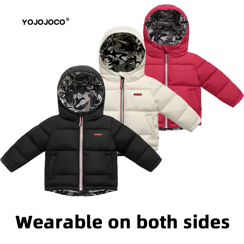Зимняя утепленная пуховая хлопковая куртка для мальчиков и девочек детская