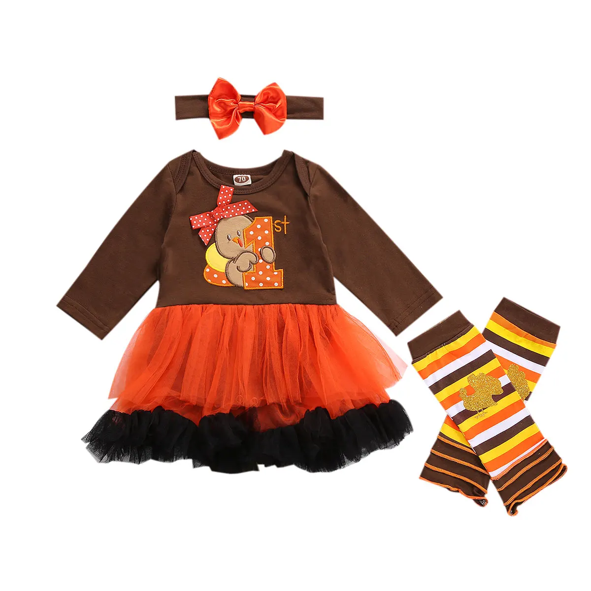 Одежда для Дня благодарения новорожденных девочек Сетчатое платье в стиле