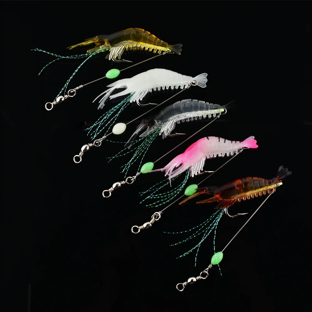 

Мягкая приманка в виде креветки, Мягкая приманка, пластиковая светящаяся искусственная приманка, приманка для рыбной ловли, приманка, светя...