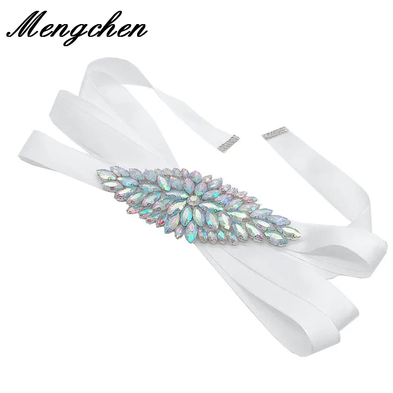 

Блестящие Свадебные аксессуары ручной работы, атласный пояс для свадебного платья, пояс с лентой для невесты, пояс для вечерних выпускных п...