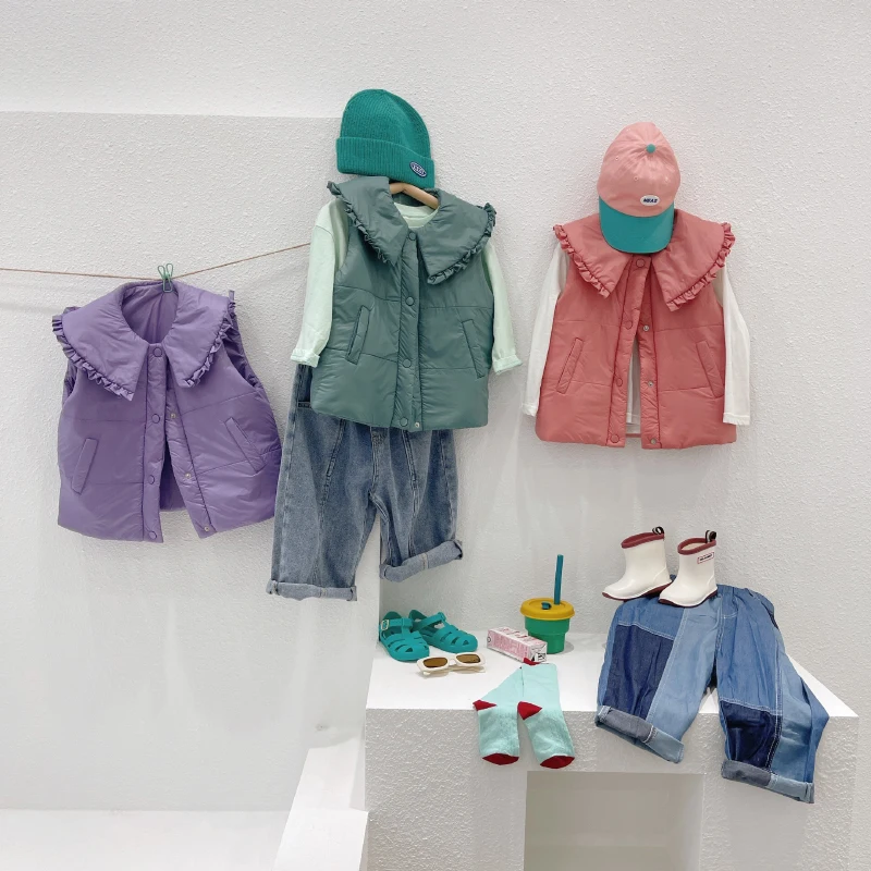 Chaleco bonito con escote de encaje para ni&ntilde;a, ropa para salir, para primavera y oto&ntilde;o, 1-7 a&ntilde;os-3