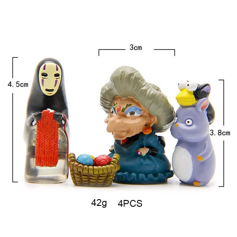 

Studio Ghibli Spirited Away No Face Man Knitted Sweater Yubaba Rat DIY Mini Figure Miyazaki Hayao Anime Model Decoration Dolls