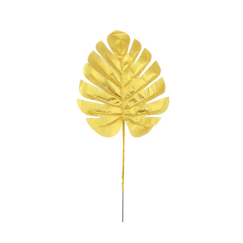 

5 PCS Gold Color Artificial Plants Flower Arrangement Accessories Artificial Leaf Popular Home Decor Plastic Fake Plants Gifts