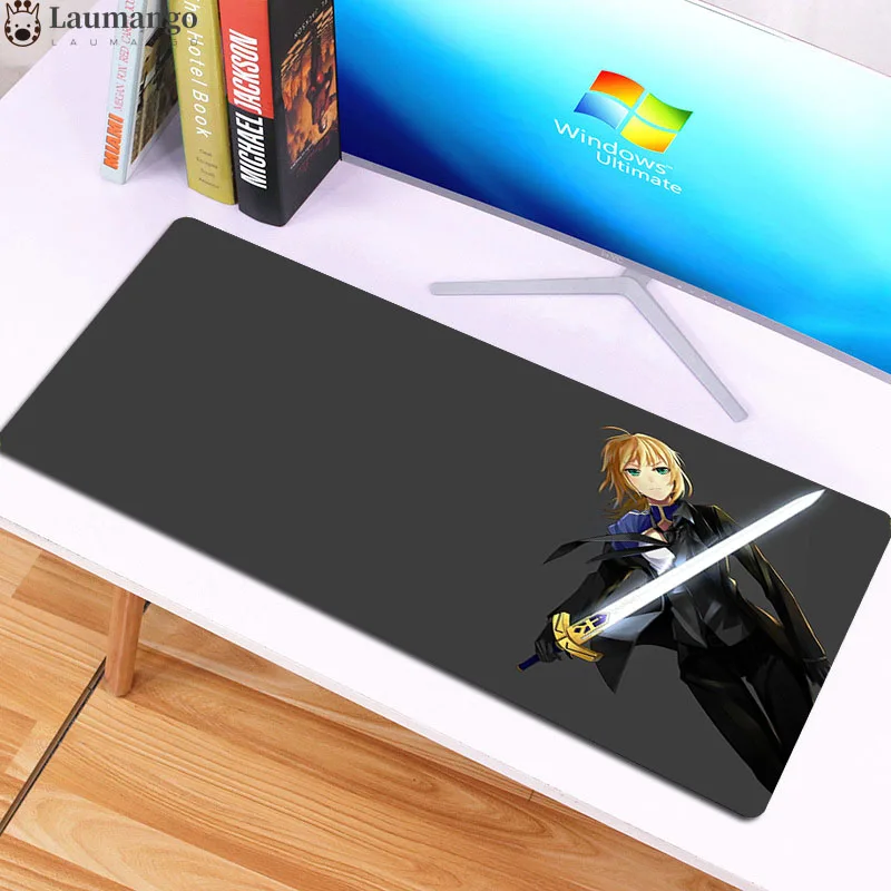 

Hot Sales mouse pad gamer play mats Fate Saber Print Large Lockedge Game Gaming Mouse Pad for csgo gamer mouse rug