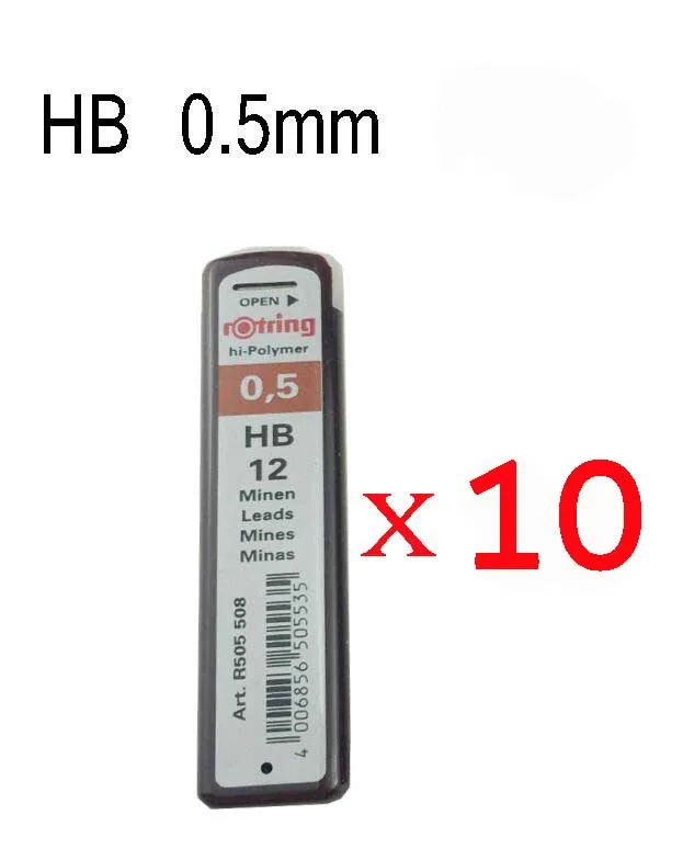 10 pcs 05HB Geman rOtring 0,5 мм TIKKY автоматические механические карандаши для заправки HB 2B школьные офисные принадлежности для художника наброски - Цвет: 10 pcs 05HB