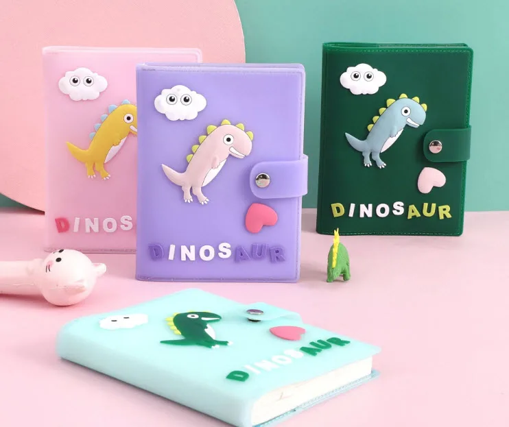 

Cute Baby Dinosaur Notebook Creative Unicorn Hand Account Silicone Cover Cartoon Memo Book Students Diary Book