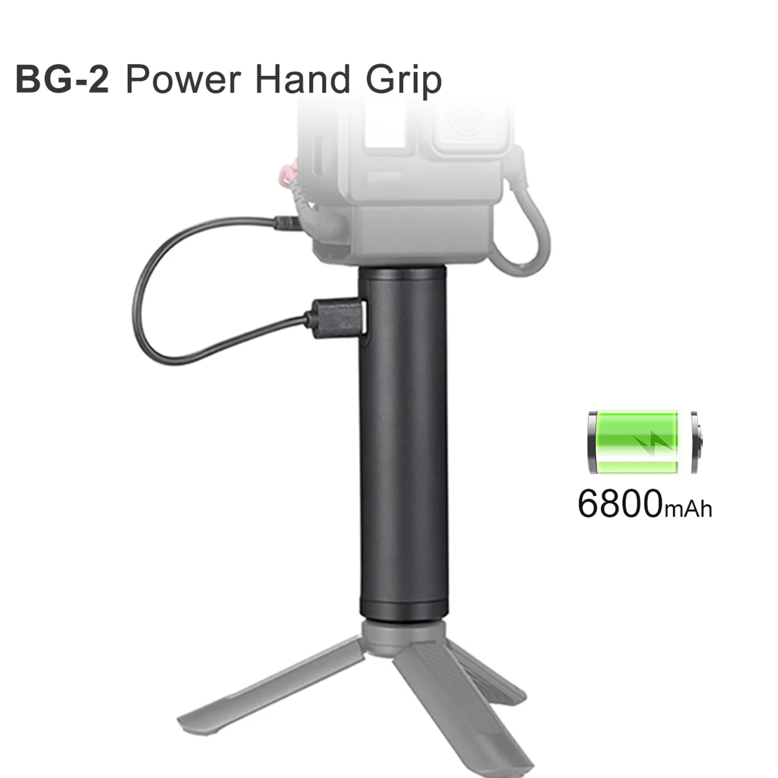 ULANZI BG-2 Power Hand Grip алюминиевая Батарейная ручка 6800 мАч для GoPro 6 7 8 смартфон Osmo карман