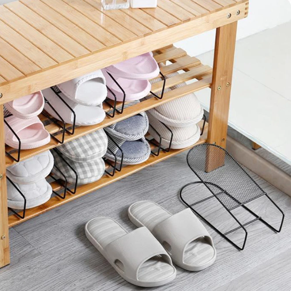 

Shoes Slots Organizer,Adjustable Double Layer Iron Shoes Stacker,Creative Space Saver Shoes Rack Holder