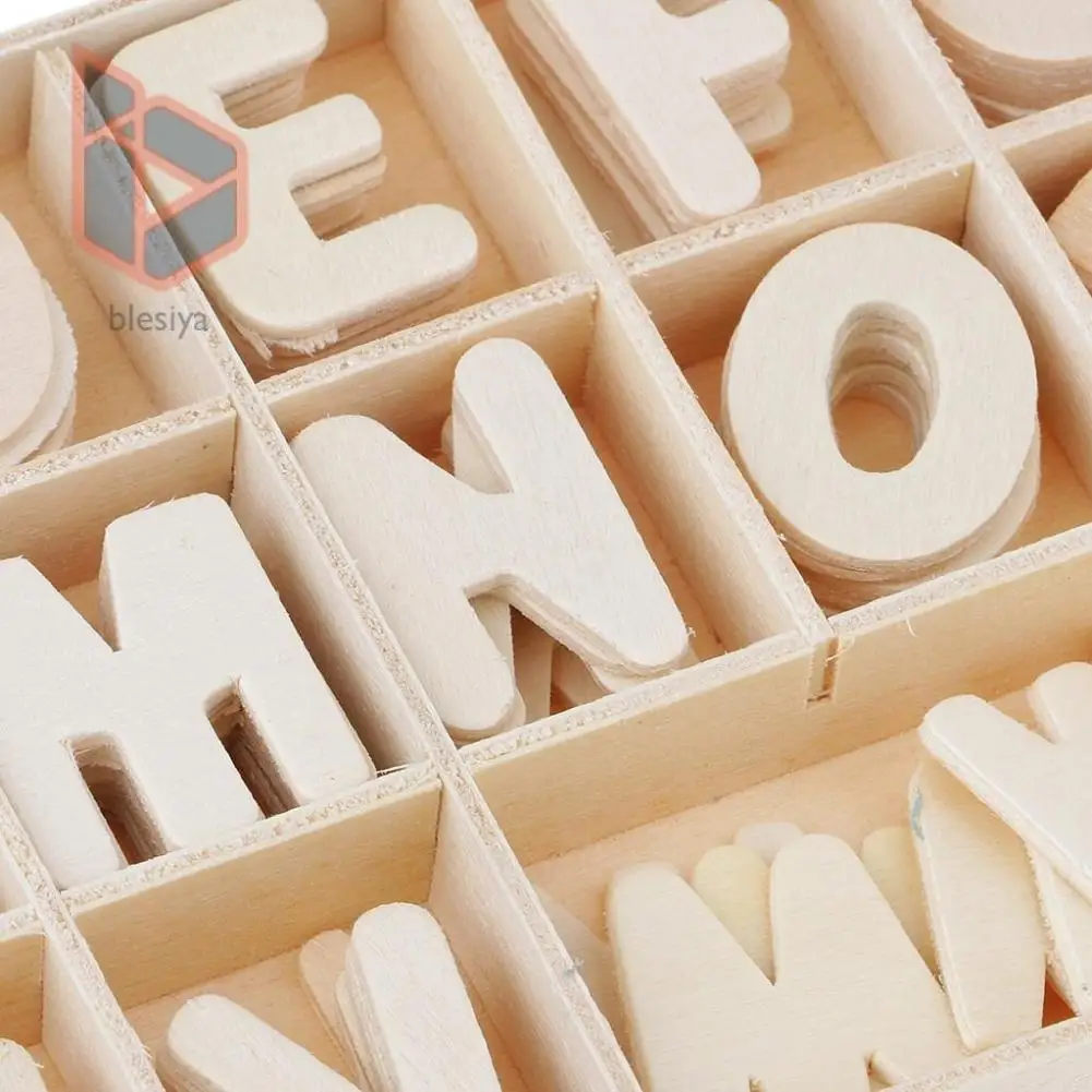 

52Pcs Wooden English Lowercase Capital Letter Plates Arts Crafts DIY Decoration