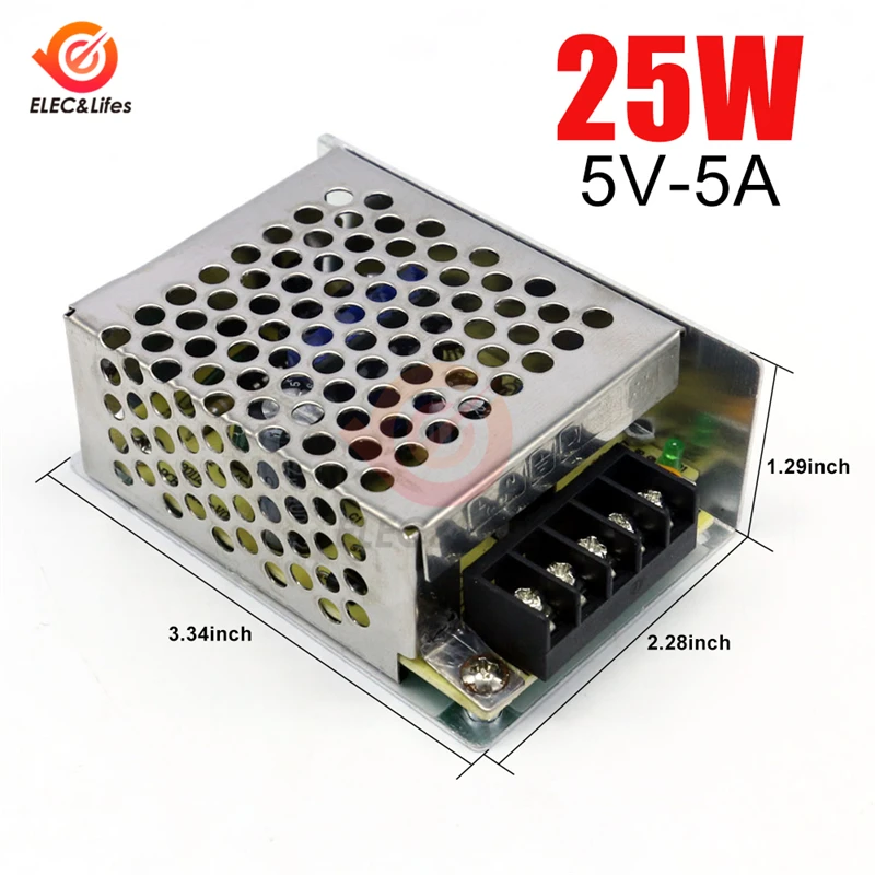 AC 110 V/220 V к DC 5V 20W 25W 50W импульсный трансформатор питания для светодиодной ленты умный дом