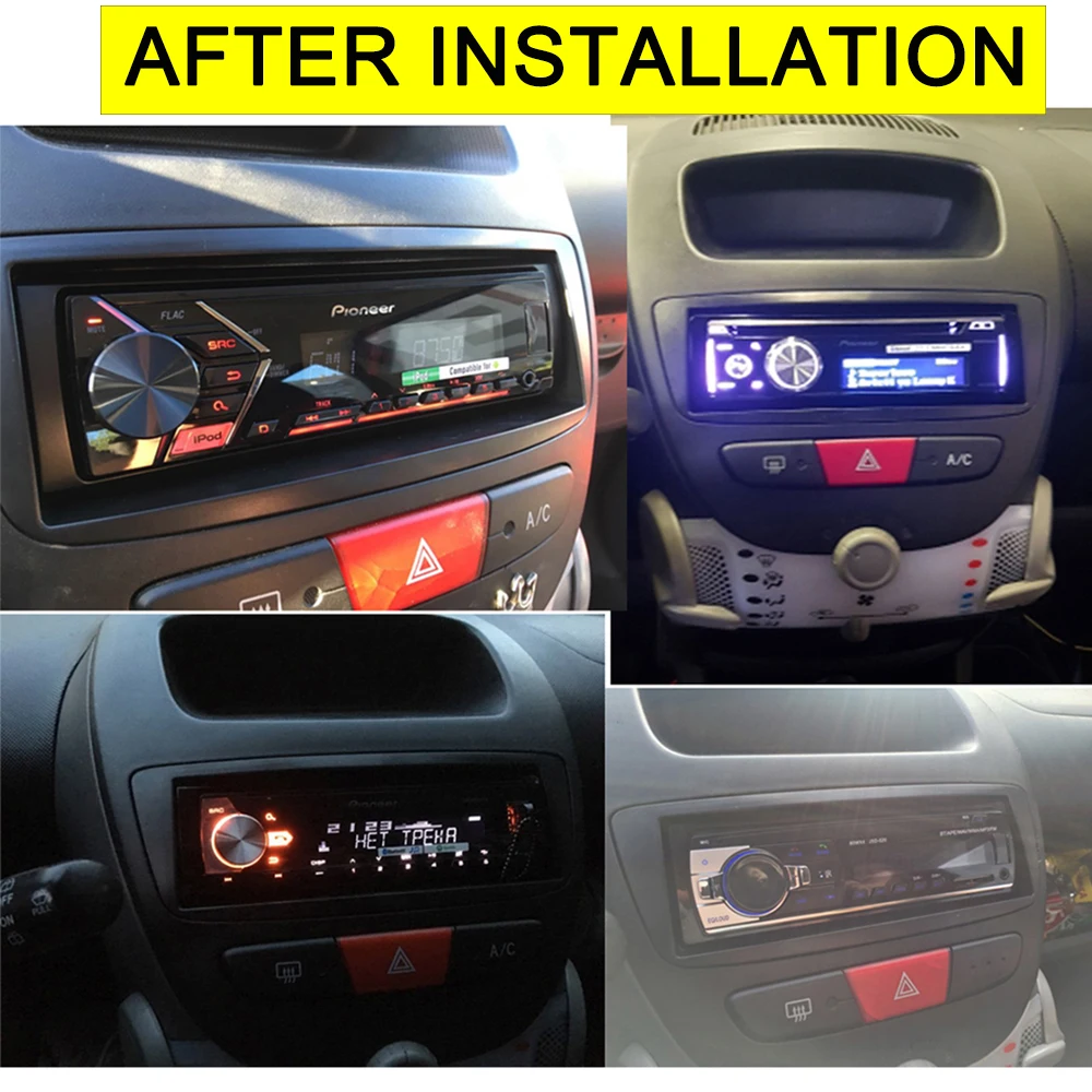 One Din Audio Fascia for CITROEN C1 TOYOTA Aygo Ab PEUGEOT 107 Radio GPS DVD Stereo CD Panel Dash Mount Trim Kit Bezel Frame | Автомобили
