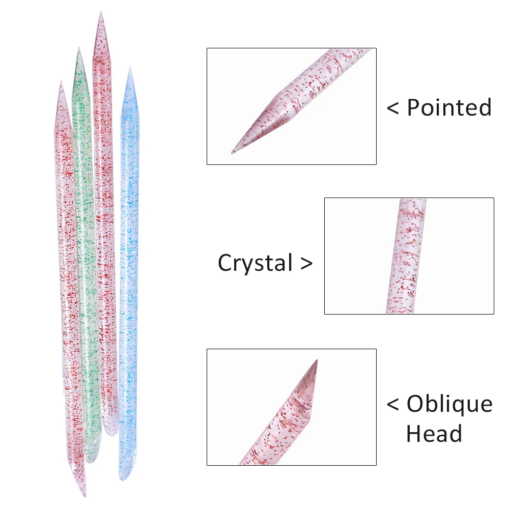 

100Pcs/pack Bagged Double Head Manicure Eyelashes Assistant Colorful Crystal Rod Nail Point Drill Rod Manicure Tools Wholesale