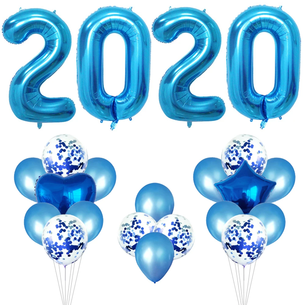 22 шт./компл. 32/40 дюймов надувные шары из алюминиевой фольги 2020 Happy новогоднее