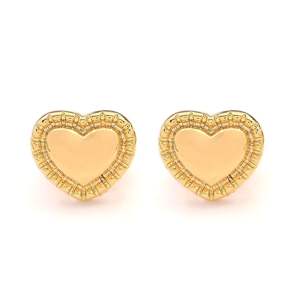 

New Fashion Love Heart Stud Earrings For Women Sweet Adorable Gold Color Piercing Ladies Earring Girls Jewelry