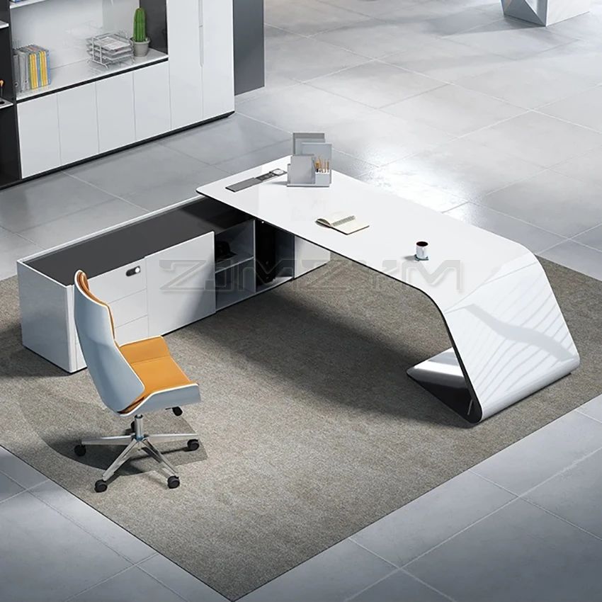 Kaufen Moderne Einfache L-Förmigen Ecke Desktop Computer Schreibtisch Tisch Home Büro Tisch Möbel Schreibtisch Workstation Mit Seite Schrank