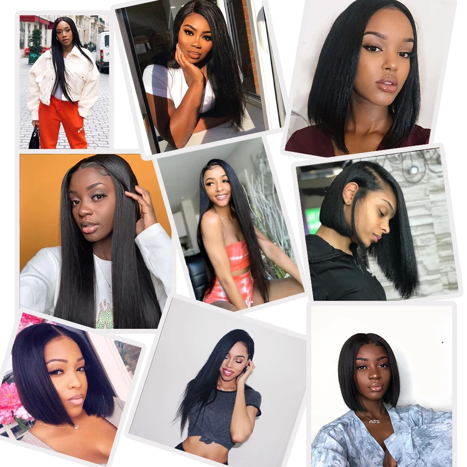 Парики из натуральных волос на кружевной основе прямые парики фронтальной части