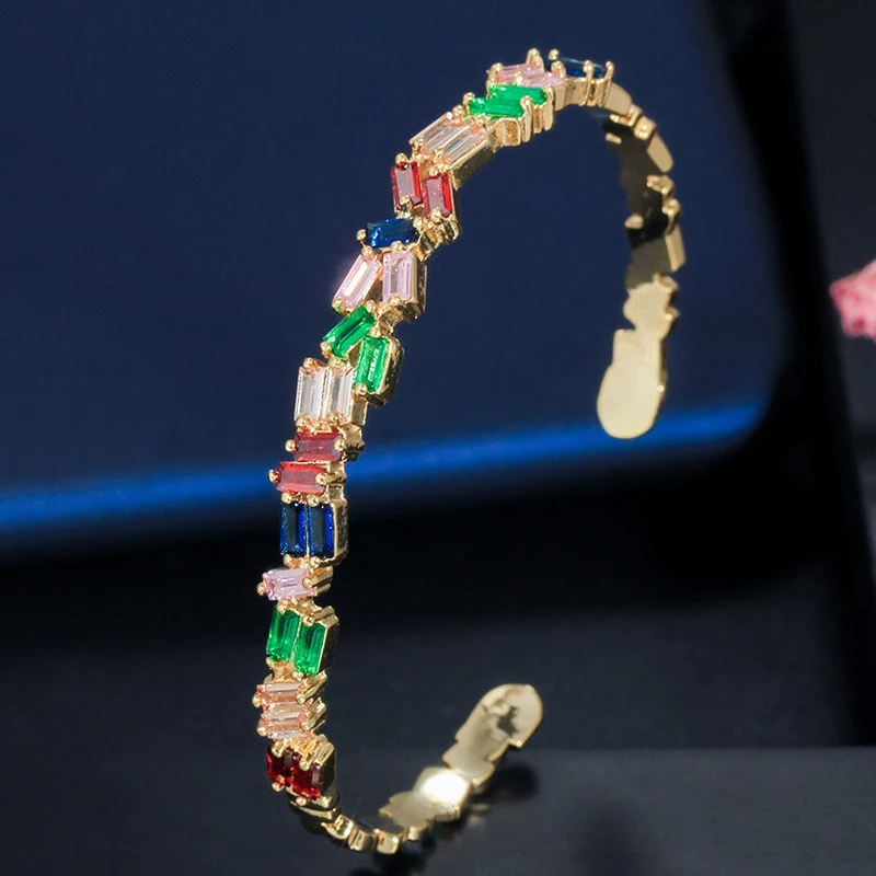 Модный регулируемый браслет на запястье браслеты для женщин и девушек цветной с цирконием кристаллами