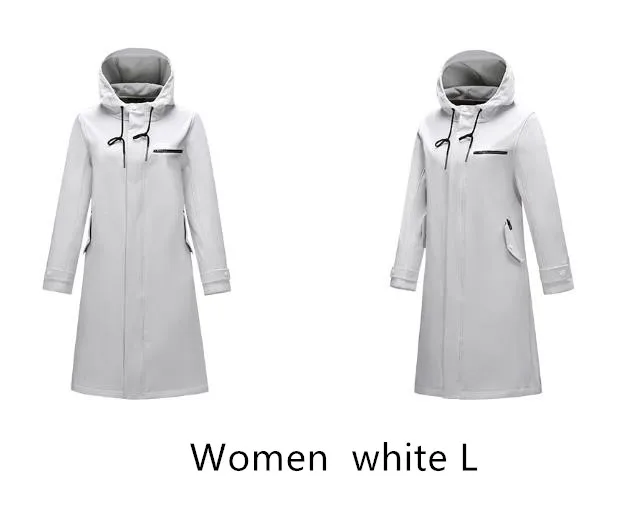 Women white L Xiaomi PELLIOT осенне-зимнее деловое мужское Женское пальто, повседневное однотонное тонкое пальто, ветрозащитный длинный плащ, теплый мягкий уличная одежда - Цвет: Women white L