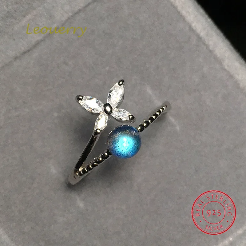 Женское кольцо с бабочкой Leouerry открытые Свадебные Кольца из стерлингового