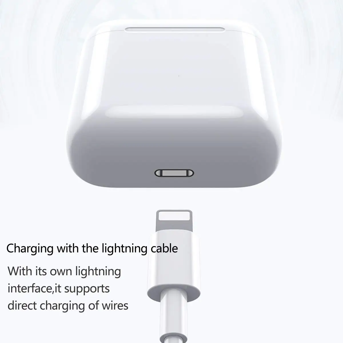 Стандартный беспроводной чехол для зарядки Airpods QI Airpods, чехол для беспроводного зарядного устройства, совместимый с любым беспроводным зарядным устройством