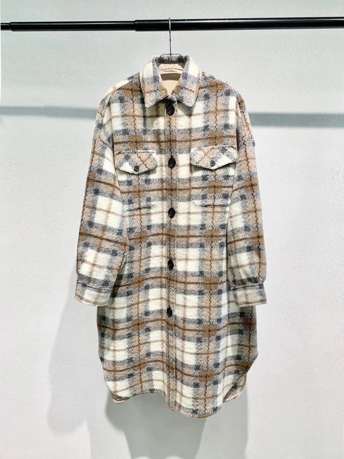 

Winner New 2021 High Quality Female Plaid Long Outerwear Coat Women Coat Gdnz 9.16