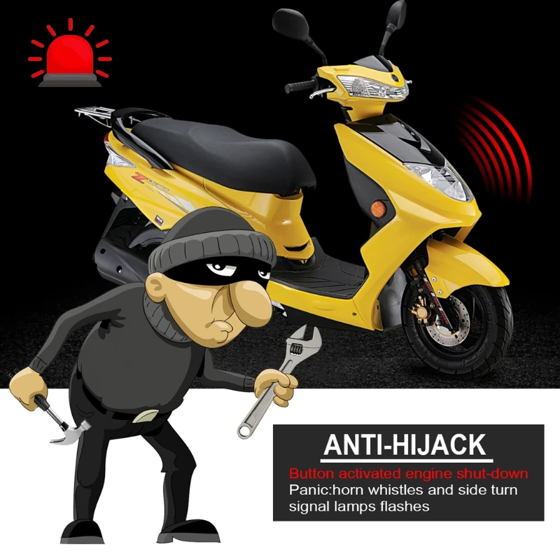 

48~75V Motorcycle Alarm Engine Anti-Theft Alarm Locks Smart Induction Wireless