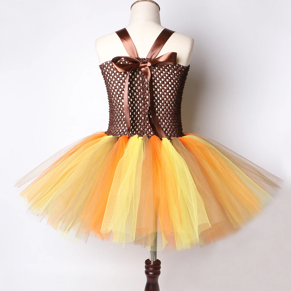 Детское платье пачка с подсолнухами Нарядные костюмы Феи для девочек на осень