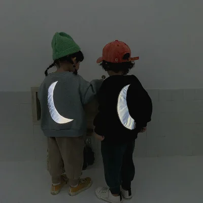 Осень 2019 модная новинка светоотражающий Свободный свитшот для мальчиков и