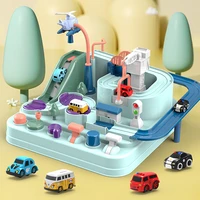 race rail car train track toy set for kid educational montessori children racing car brain adventure game interactive play toy