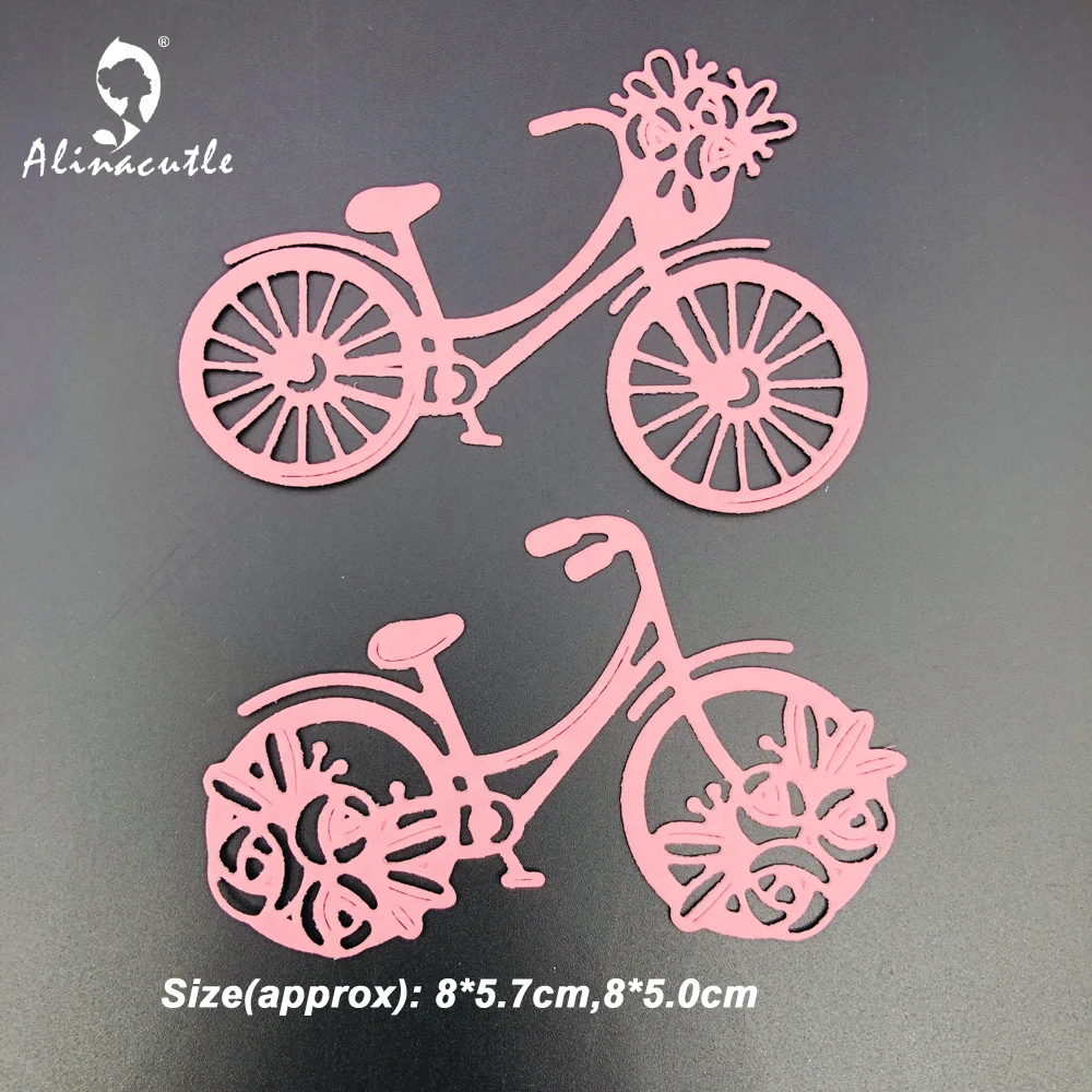 

Metal Cutting Dies 2pc Floral Bikes Bicycle DIY Scrapbooking Paper Craft Handmade Album Card Punch Art Die Cut