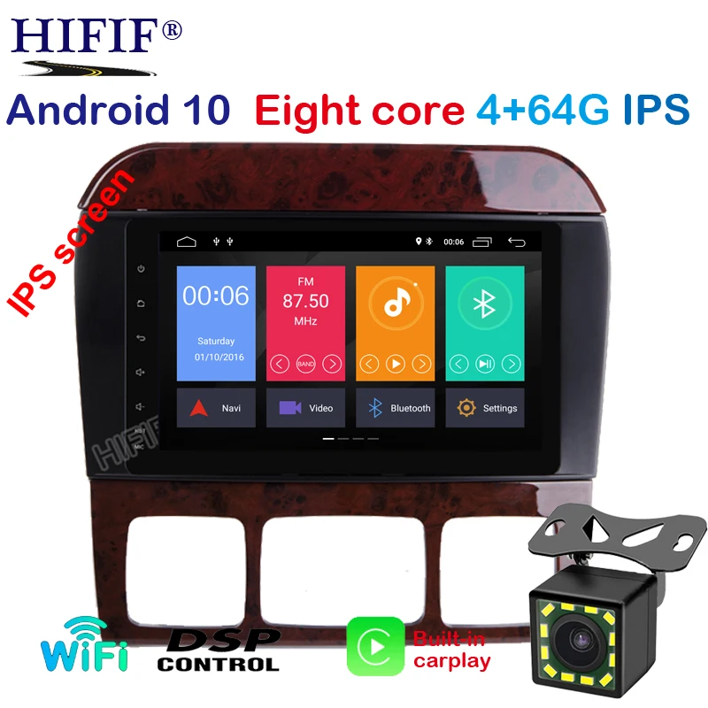 Ips! Для Mercedes/Benz/S280/S320/S350/S400/S500/W220/W215/C/S Class 2 din 8 core android 9 0 автомобильный dvd-плеер gps