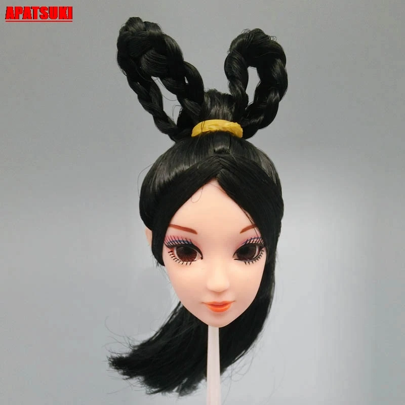 1 шт. 1/6 Головы Куклы черные волосы макияж 3D реальные глаза Китайская древняя