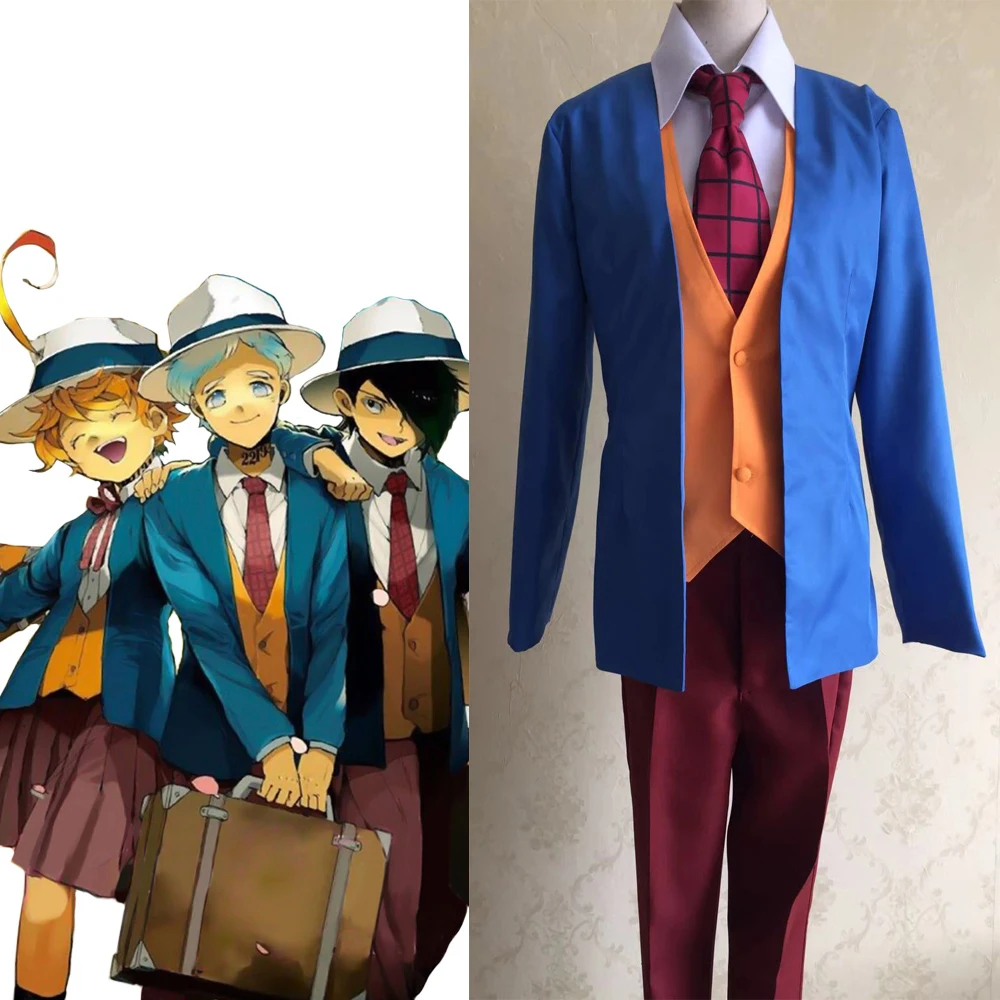

Мужской/женский костюм для косплея Yakusoku no Neverland Норман Рэй