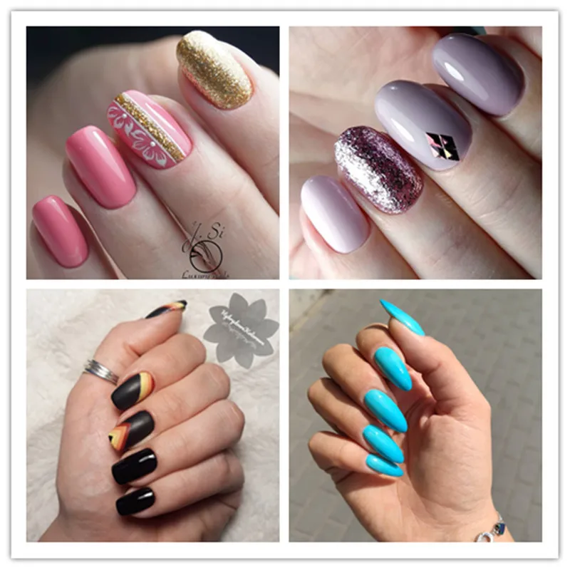 ROSALIND 58PCS/LOT Gel Nail Polish Set For Manicure Kit Pure Color Series UV LED Lamp Gel Varnishes Nail Extension Primer Tops