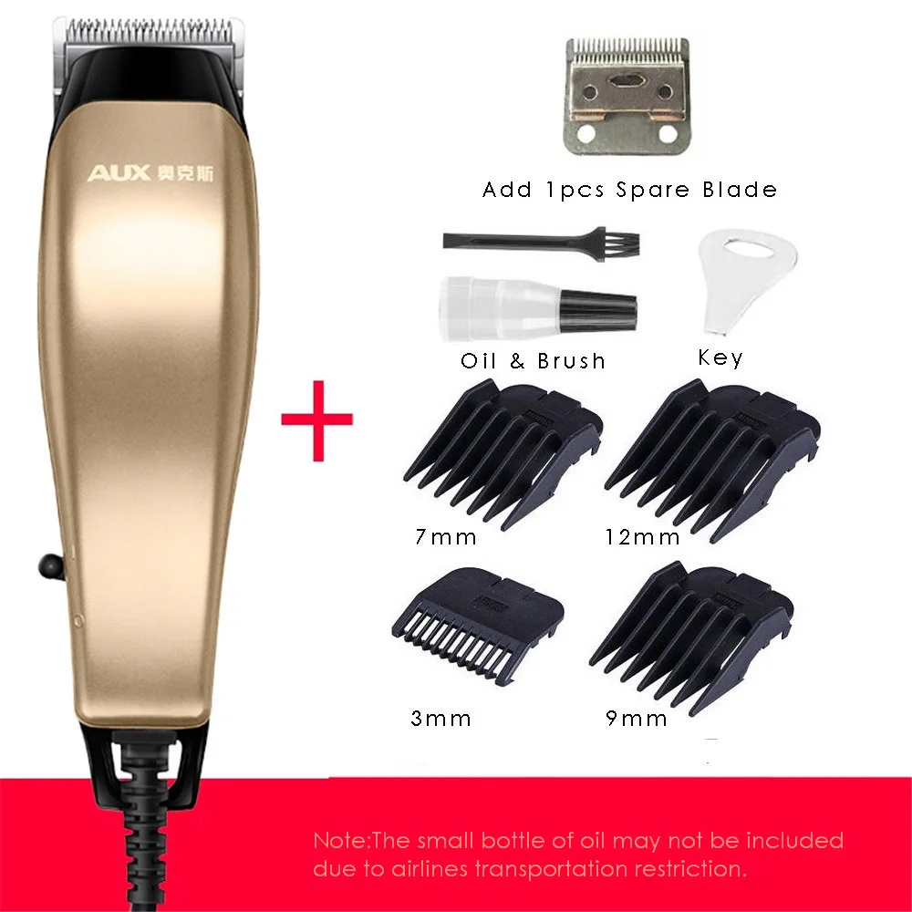 Gold Add 1pcs Blade Горячая Распродажа мощный электрический триммер для волос для мужчин Проводная машинка для стрижки волос триммер для бороды машинка для стрижки волос инструменты для домашней стрижки 220 В - Цвет: Gold Add 1pcs Blade