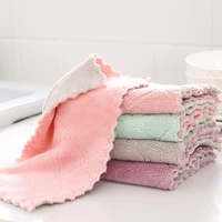 home kitchen microfiber towels super absorbent thicker rectangle cleaning cloth dish table household soft cotton scouring pads