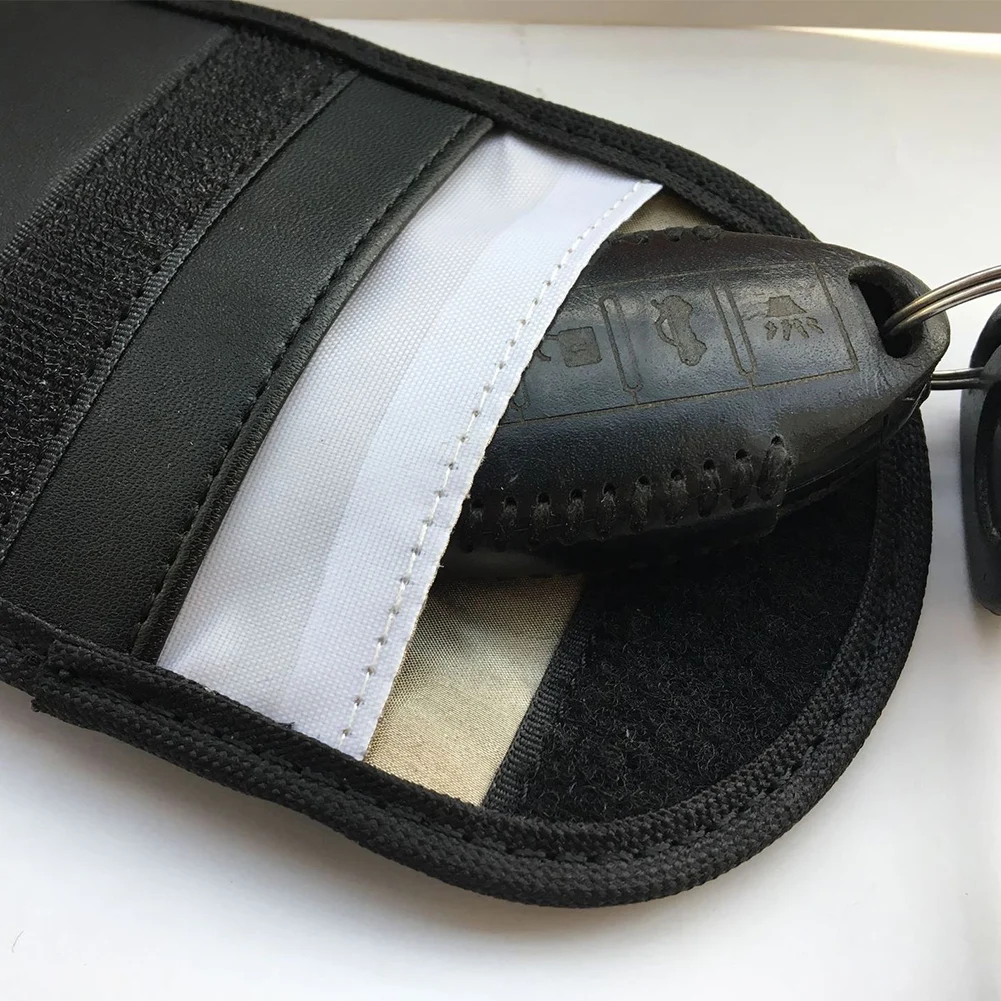 Телефон Автомобильный ключ без ключа вход Fob сигнальная защита блокатор черный PU