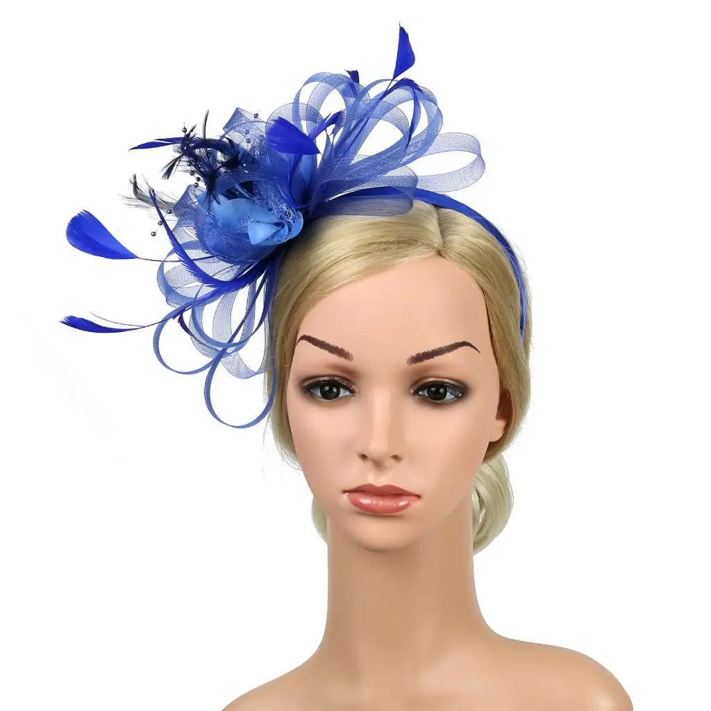 

Mesh Bowknot Feather Headband Fascinator Wedding Royal Ascot