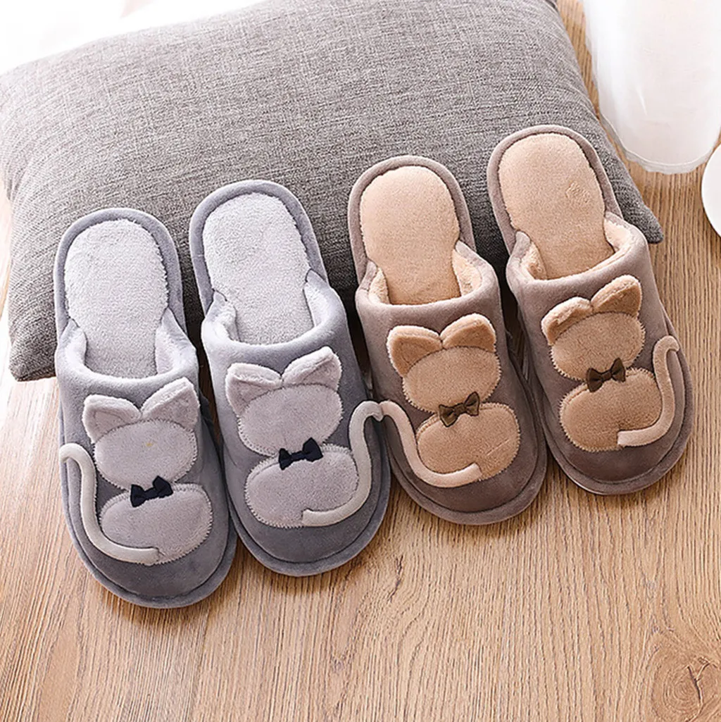 Прямая поставка мужские зимние домашние тапочки милая обувь с рисунком кота