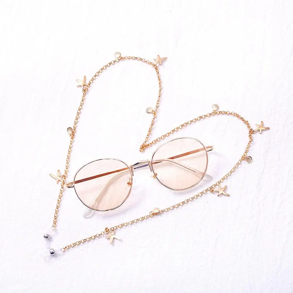 Модные очки солнцезащитные Морская звезда оболочки Сладкая цепь держатель