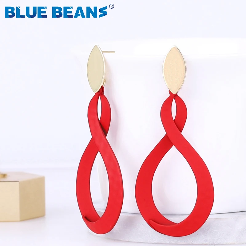 Синяя красная фасоль серьги модное ювелирное изделие для женщин и девушек