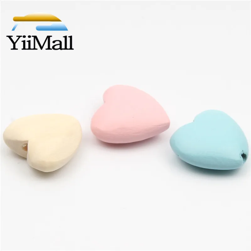 Бусины-разделители деревянные разноцветные 22 мм 10 шт. набор-тройка