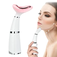 3 modes led photon therapy neck face lifting massager ultrasonic vibration face slim reduce double chin anti wrinkle remove tool