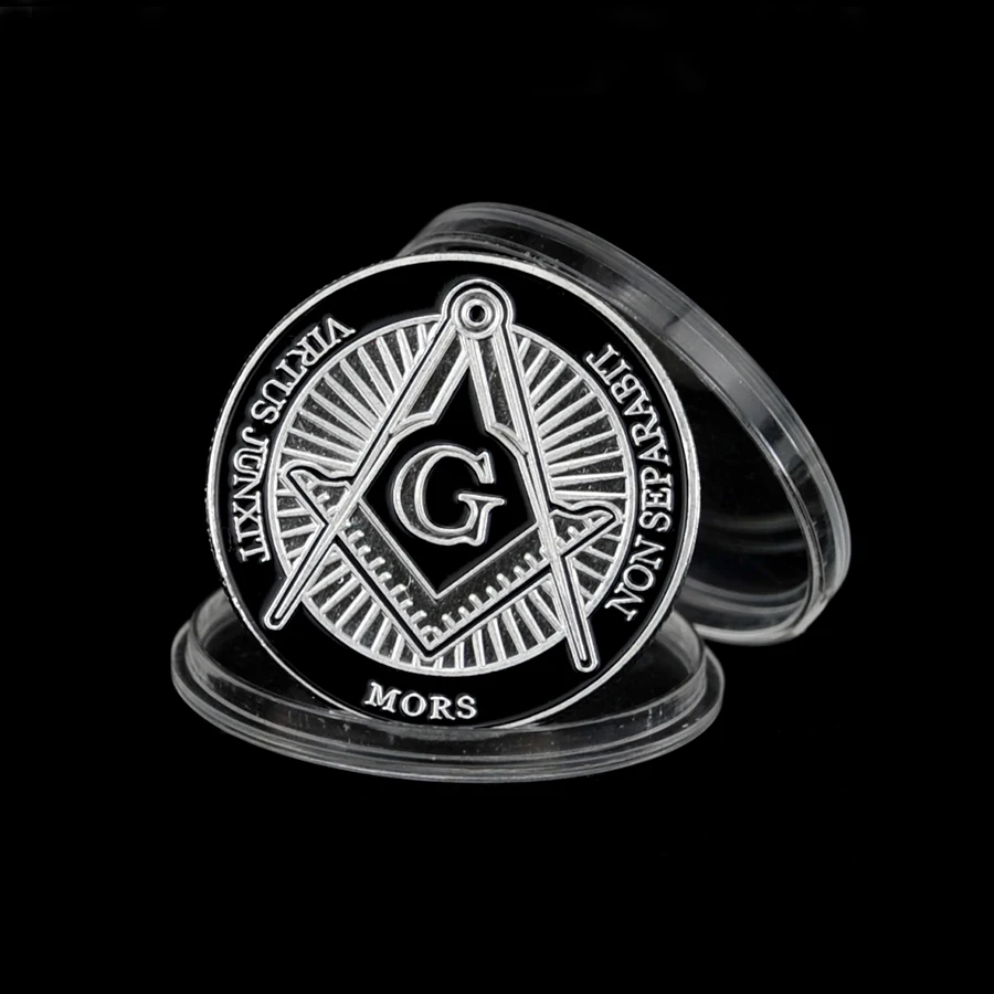 Chapado en plata masónico Freemason conmemorativo монета Token coleccionable fatio G03 Прямая поставка