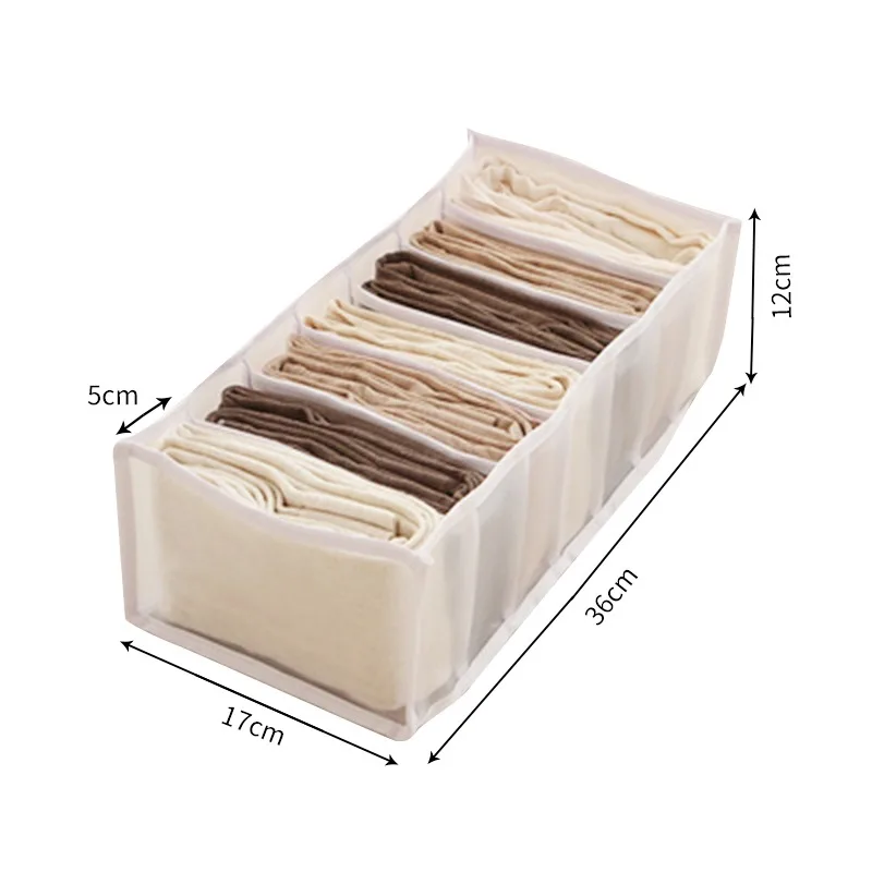 

Foldable Organizer Leggings Compartment Storage Box Closet Clothes Drawer Mesh Separation Box Stacking Jeans Storage Artifact