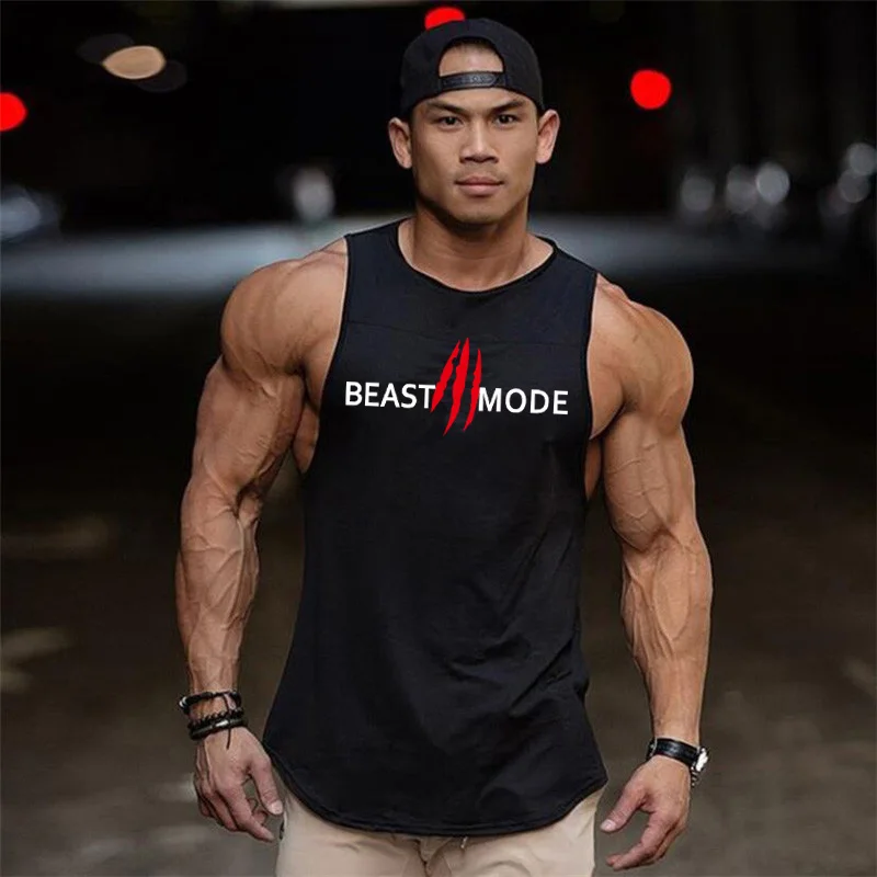 

Gym Deltoid Brand Clothing Beast Mode Bodybuilding Tank Top Men Fitness Singlet Sleeveless Shirt Solid Cotton Muscle Undershirt