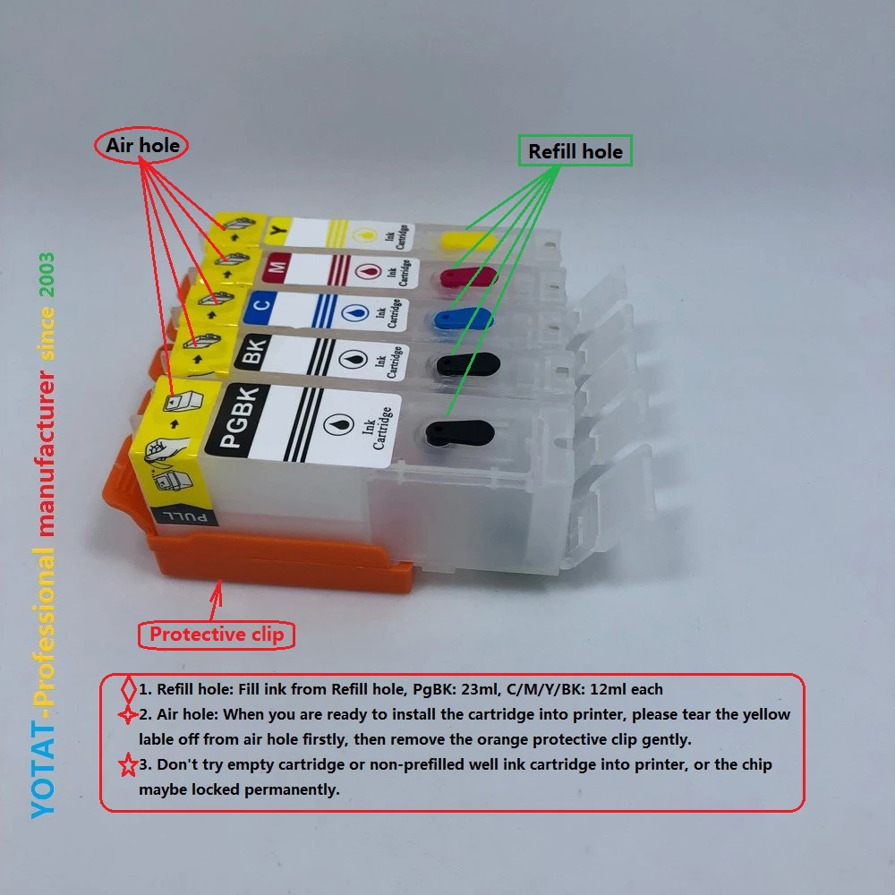 5 шт. картриджи для принтера Canon PIXMA MG5710 MG6810 TS5010|ink cartridge|refillable ink cartridgesrefillable cartridges |